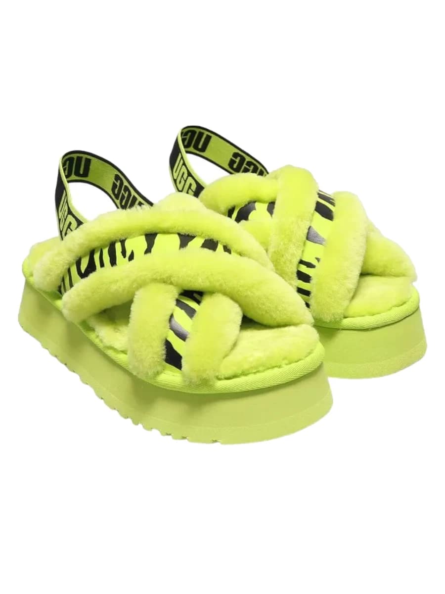 UGG W Disco Cross Slide Animalia Key Lime — фото 2