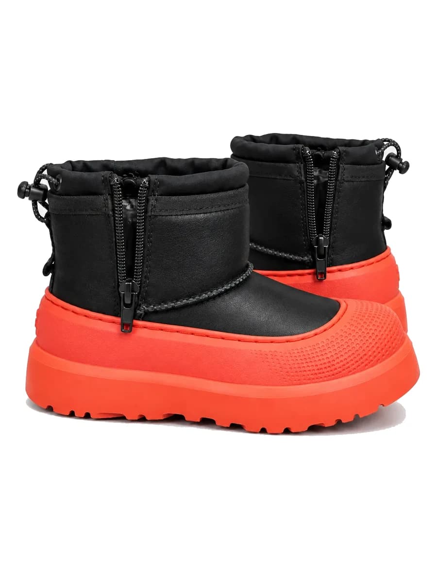 UGG Kids Mini Weather Hybrid Leather Black Orange — фото 3