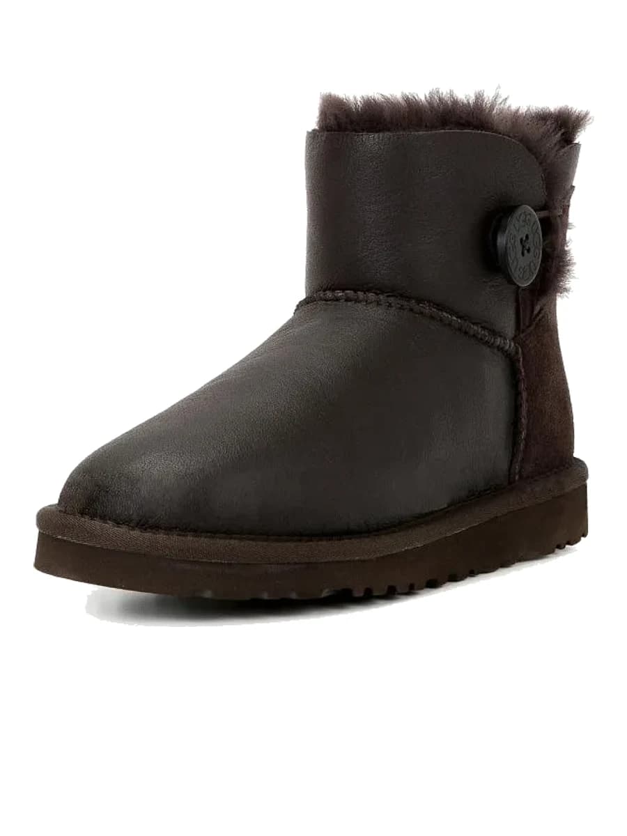 UGG Mini Bailey Button Metallic Chocolate — фото 2