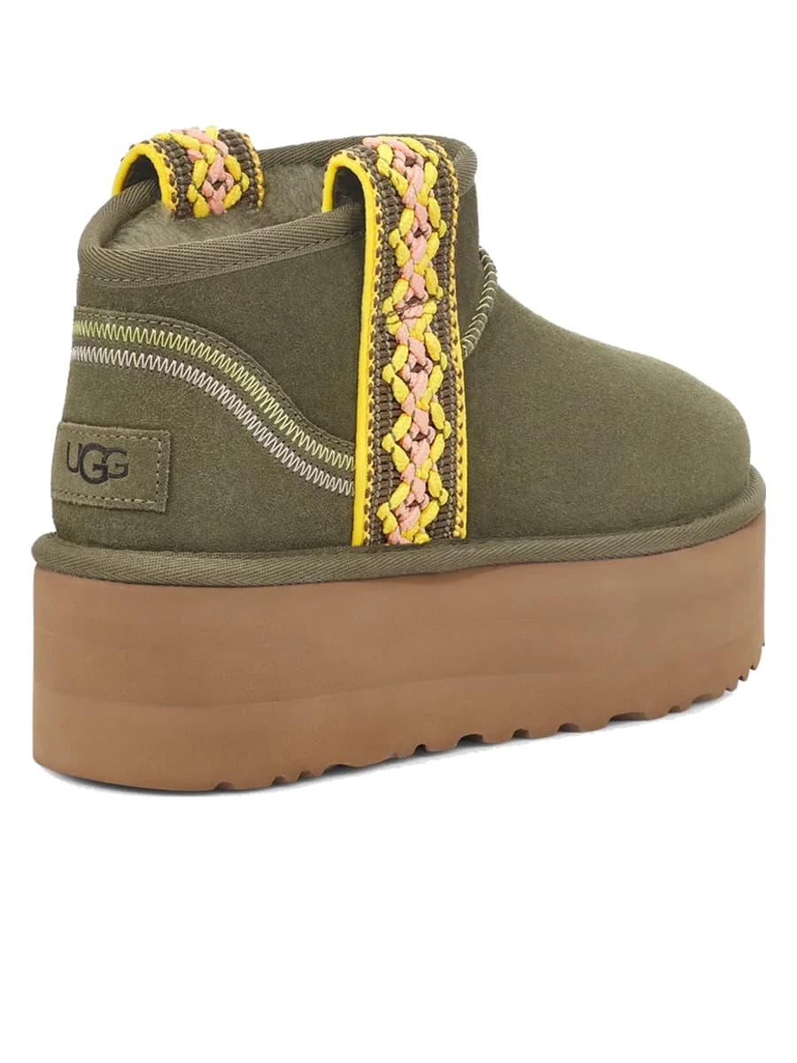 UGG Classic Ultra Mini Braid Platform Burnt Olive — фото 4