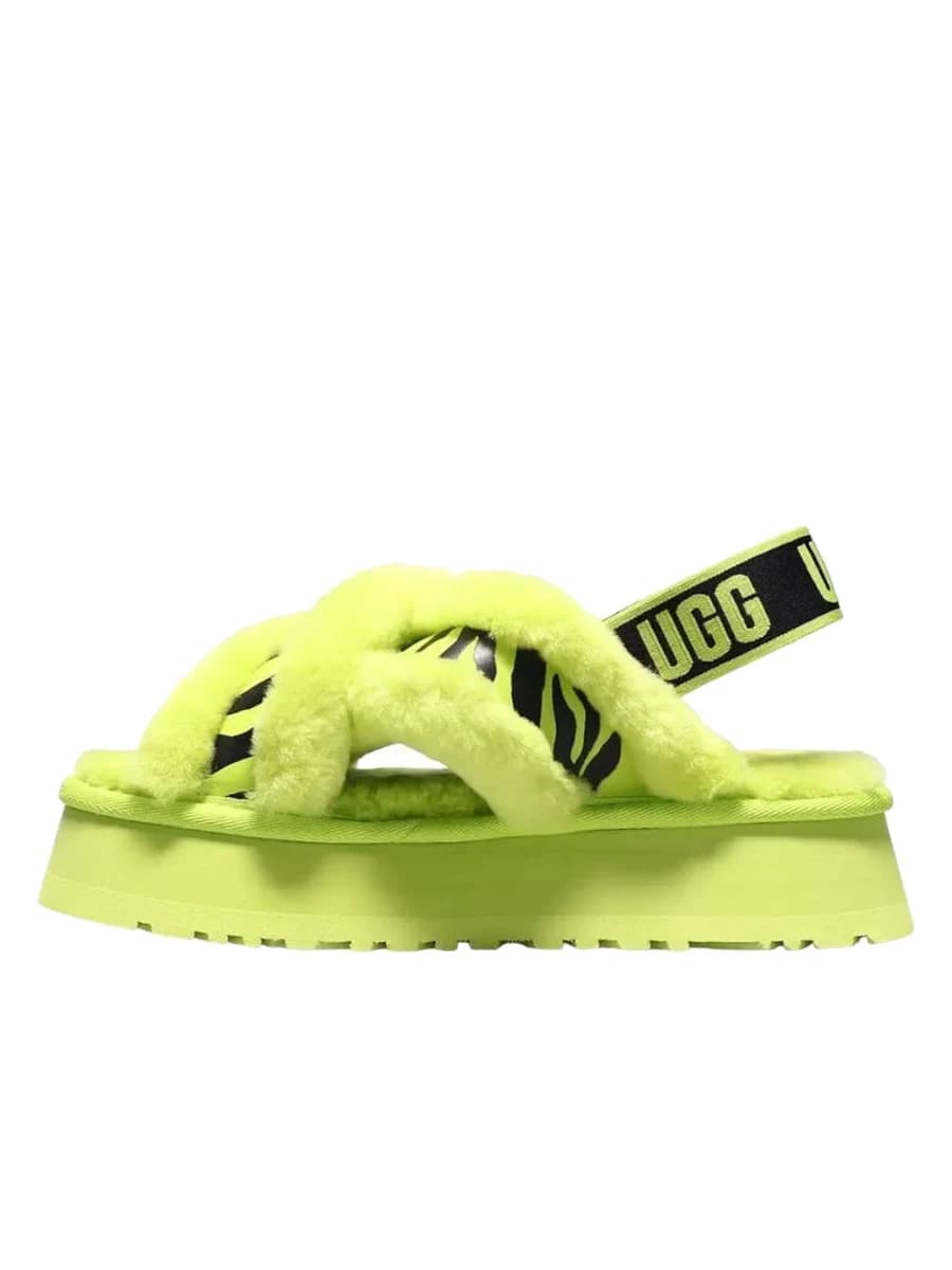 UGG W Disco Cross Slide Animalia Key Lime — фото 3