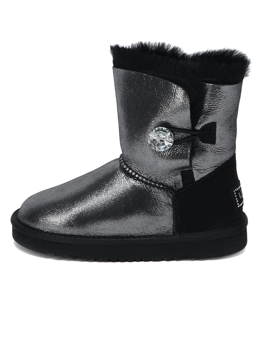 UGG Kids Bailey Button I Do Black — фото 4