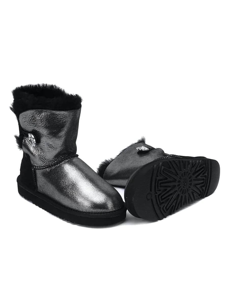 UGG Kids Bailey Button I Do Black — фото 5