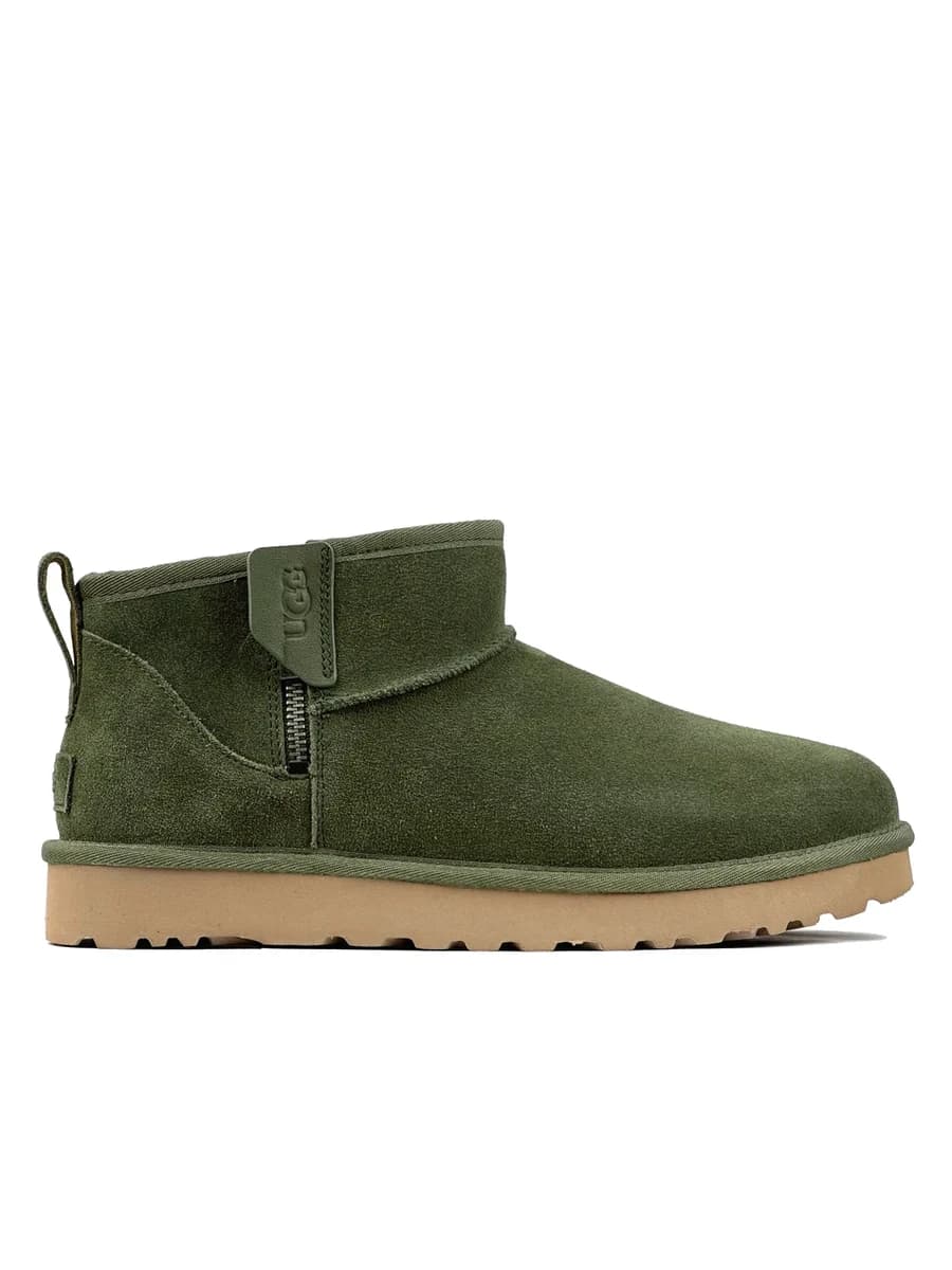 UGG Mens Classic Ultra Mini Zip Boot Khaki