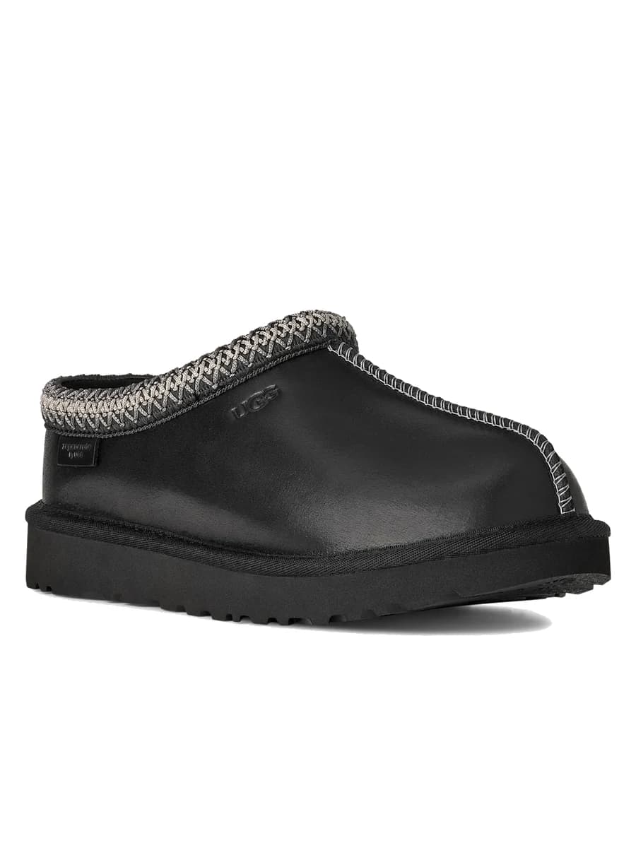 UGG Tasman Slippers Leather Regen Black — фото 2