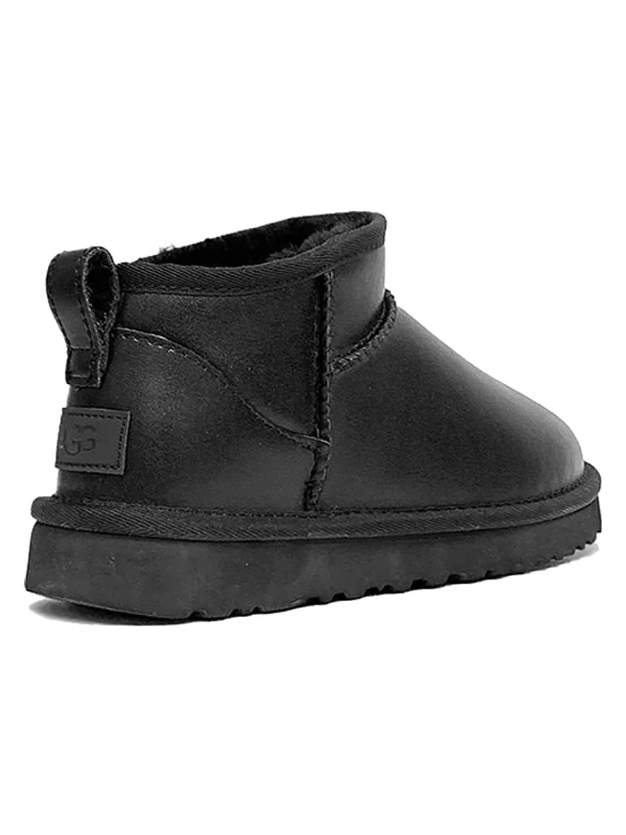 UGG Classic Ultra Mini Leather Black — фото 2