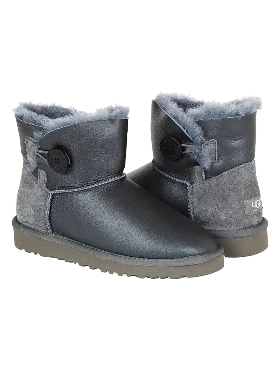 UGG Mini Bailey Button Metallic Grey