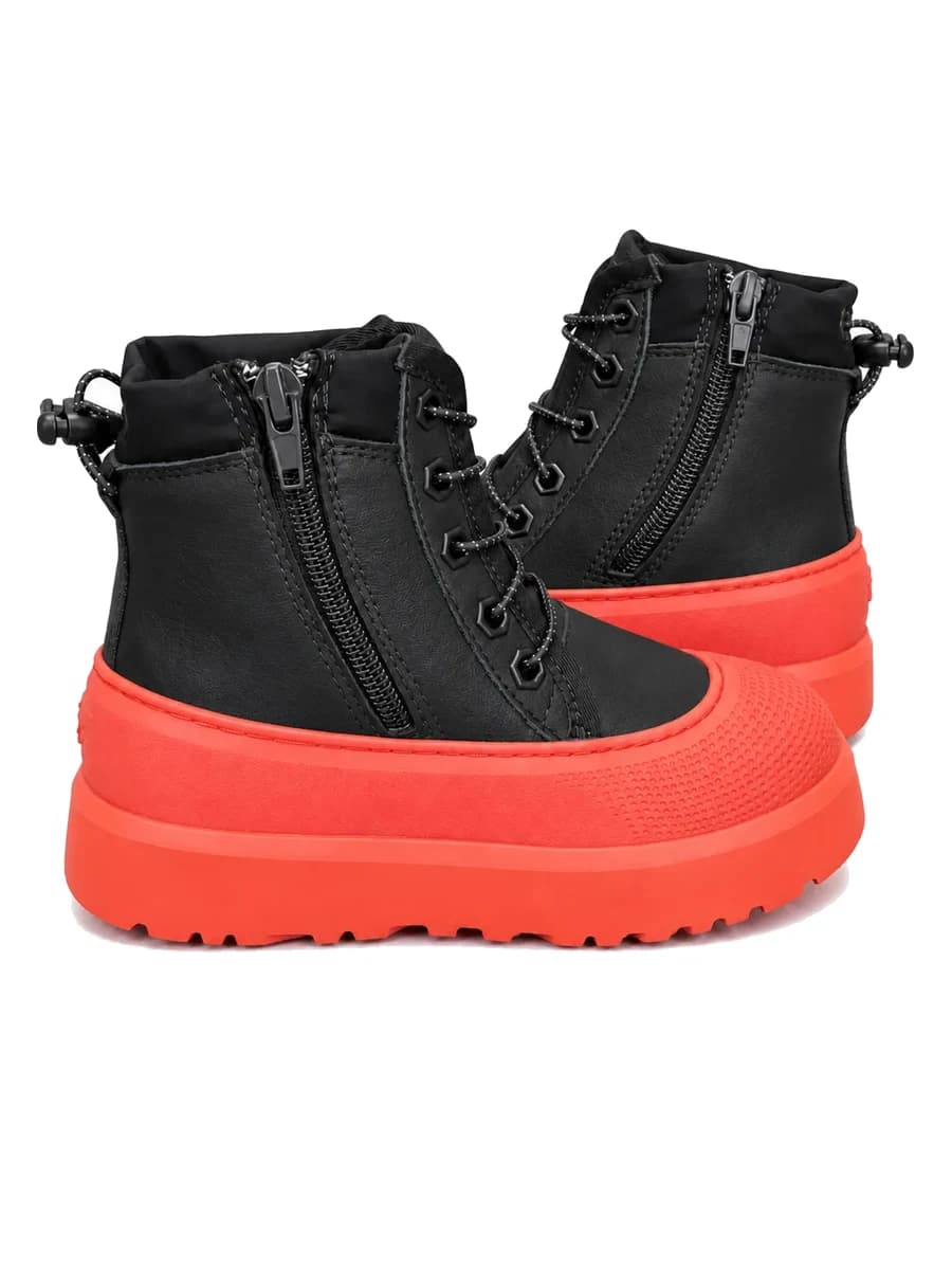 UGG Kids Neumel Weather Hybrid Leather Black Orange — фото 5
