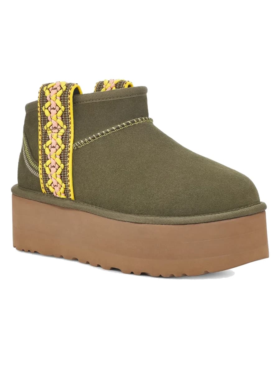 UGG Classic Ultra Mini Braid Platform Burnt Olive — фото 2