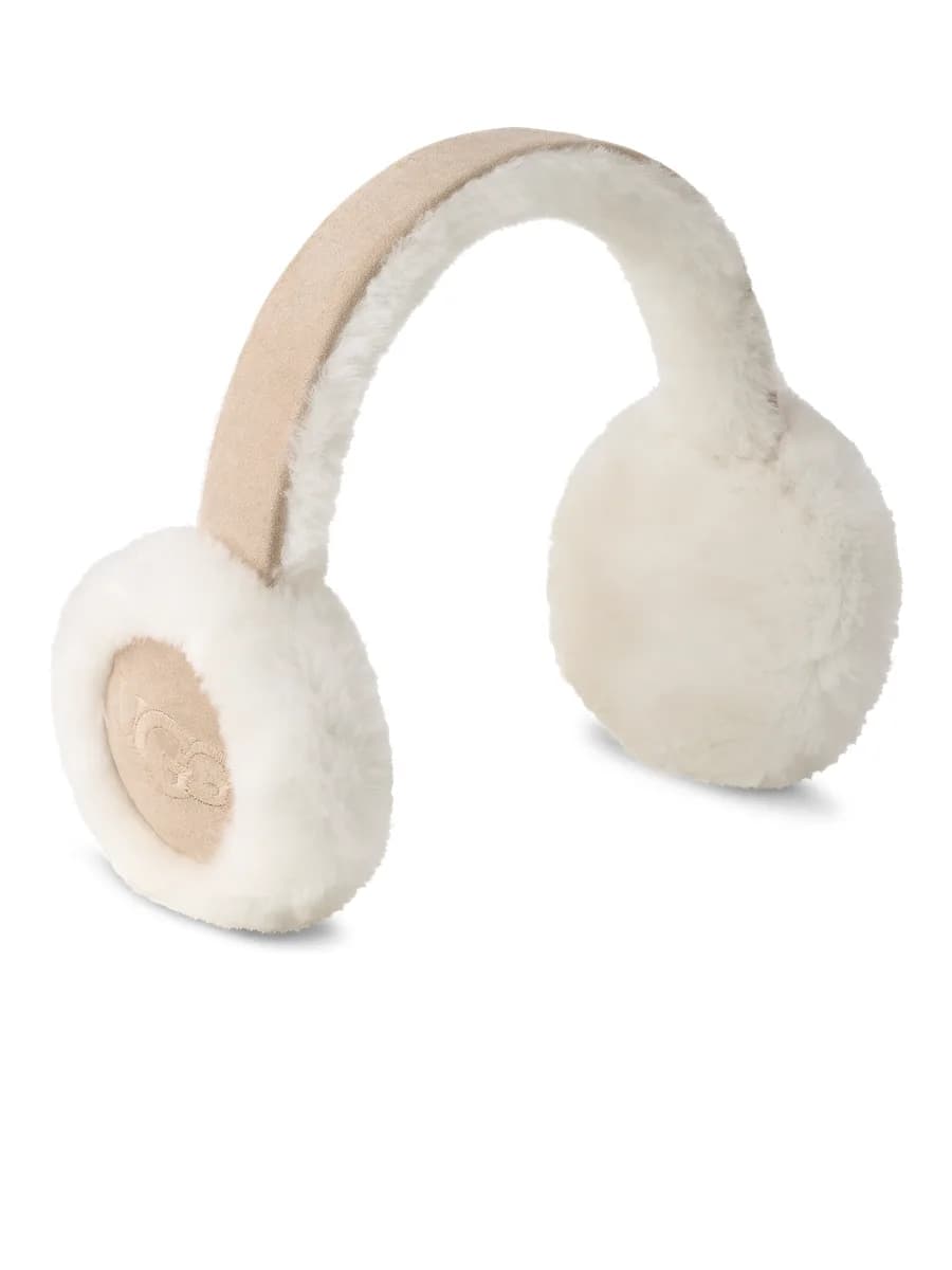 UGG Sheepskin Embroidery Earmuff Sand