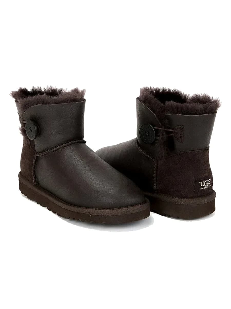 UGG Mini Bailey Button Metallic Chocolate
