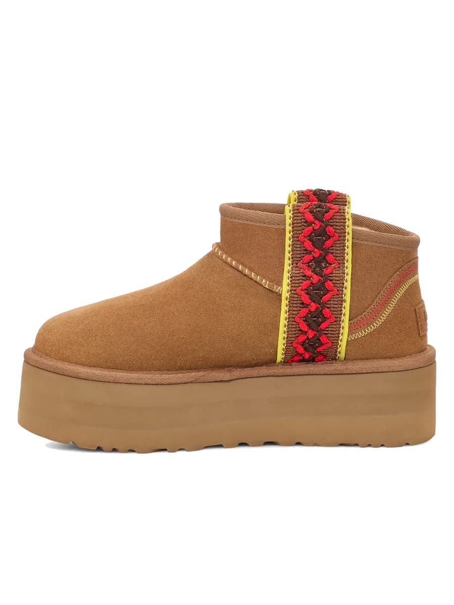 UGG Classic Ultra Mini Braid Platform Chestnut — фото 3