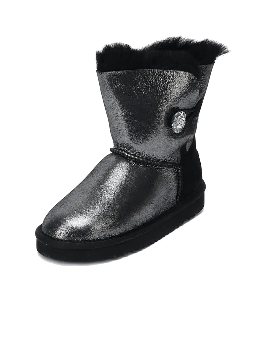 UGG Kids Bailey Button I Do Black — фото 3
