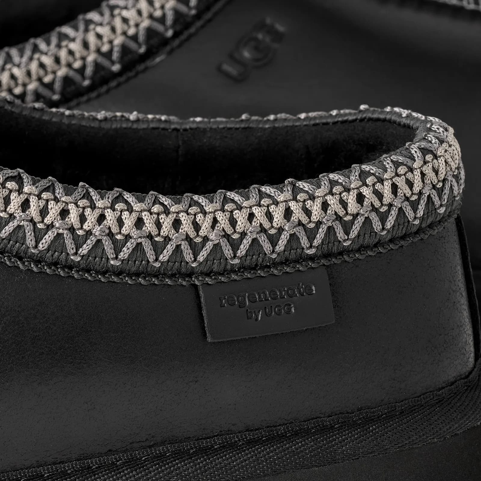 UGG Tasman Slippers Leather Regen Black — фото 5