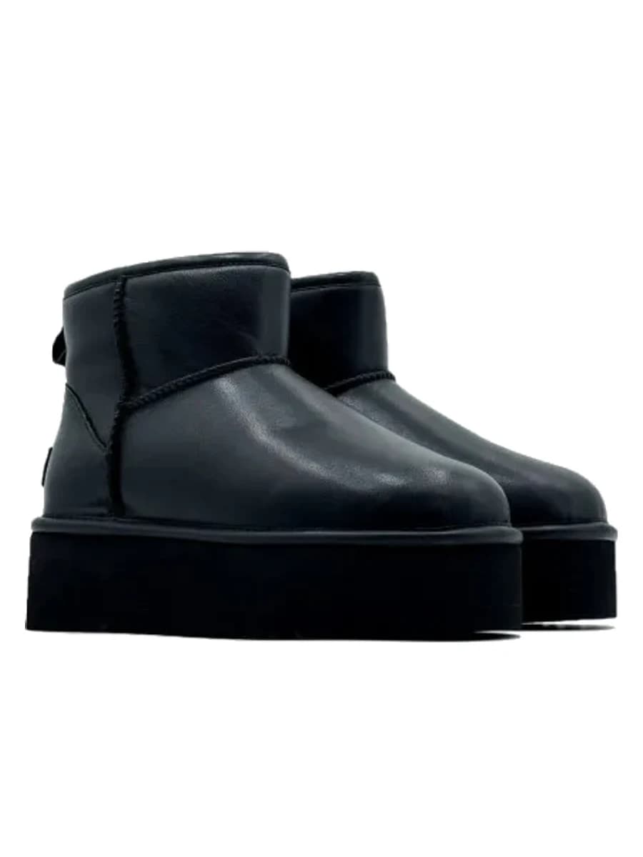 UGG Classic Mini Platform Leather Black — фото 2