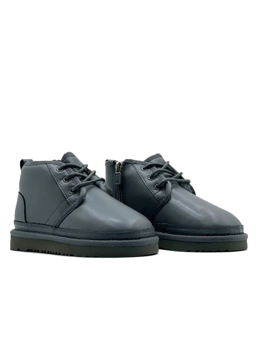 UGG Kids Neumel Zip Leather Grey