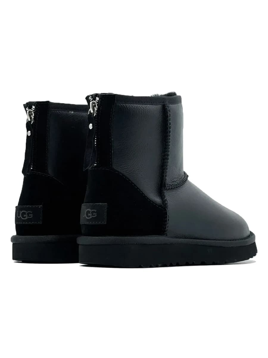 UGG Classic Mini Zip Metallic Black (без камней)