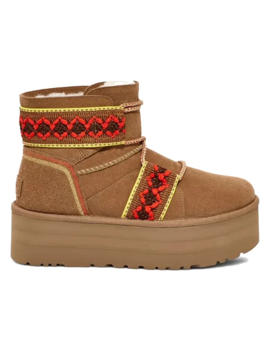 UGG Classic Mini II Braid Platform Chestnut