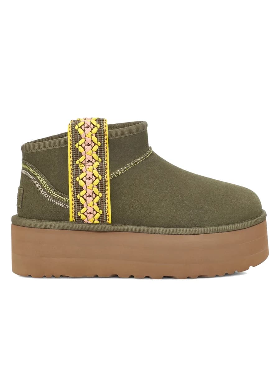 UGG Classic Ultra Mini Braid Platform Burnt Olive