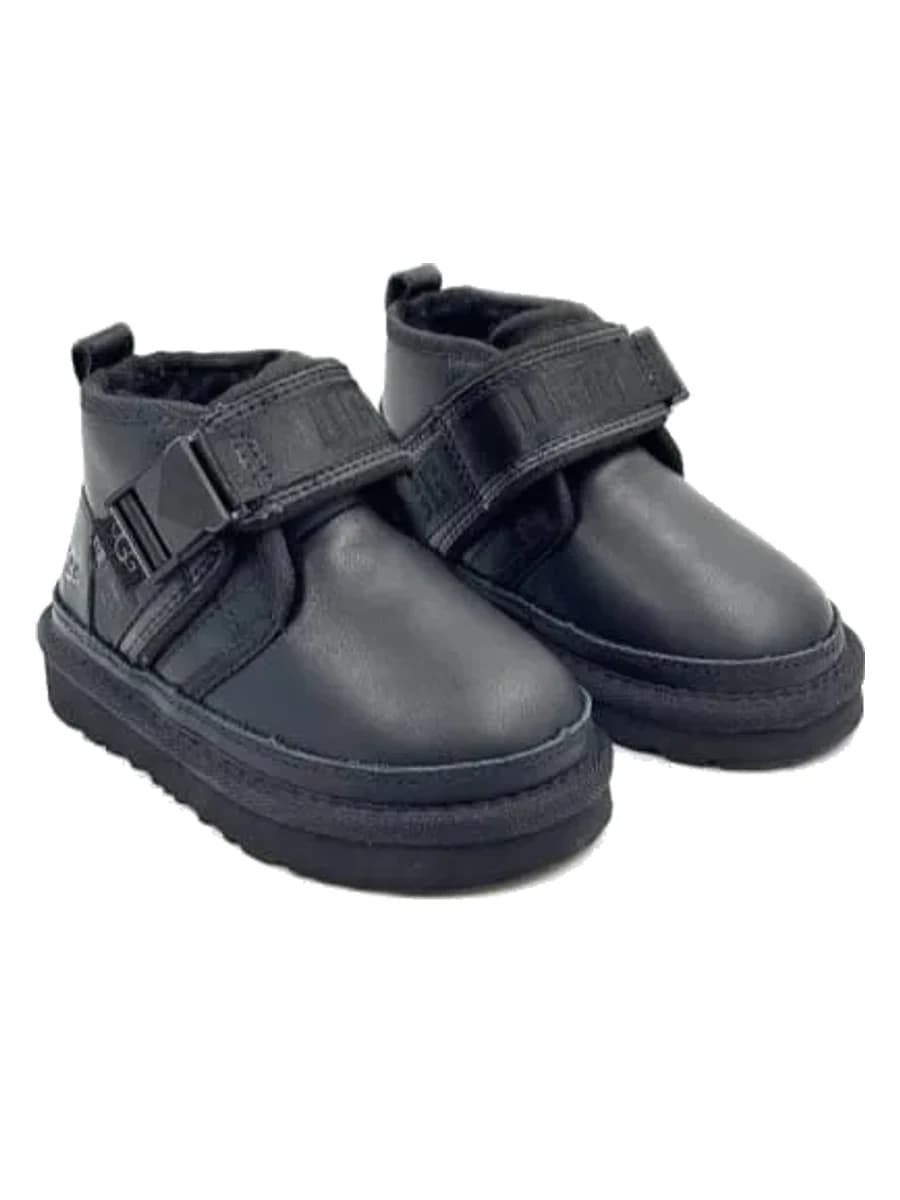 UGG Kids Neumel Snapback Leather Black