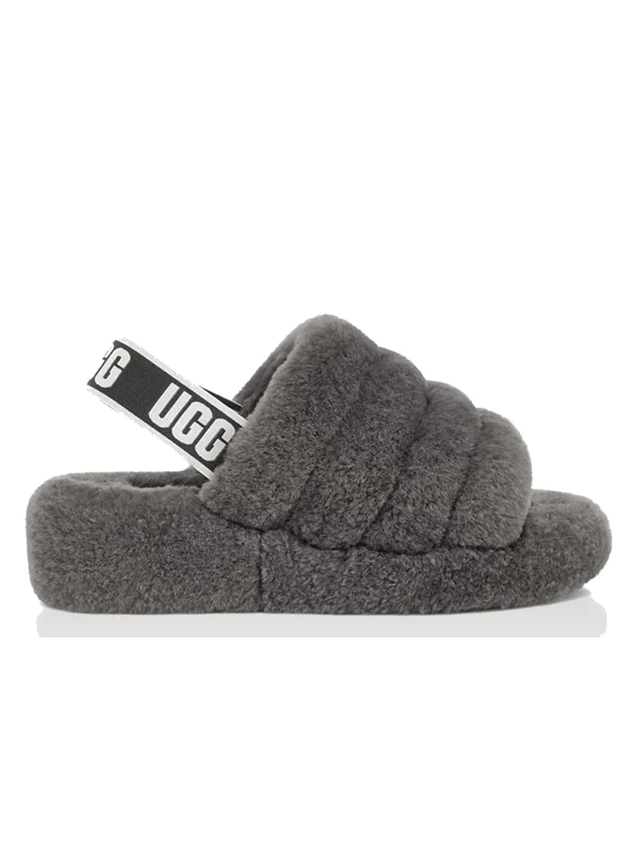 UGG Fluff Yeah Slide-Grey