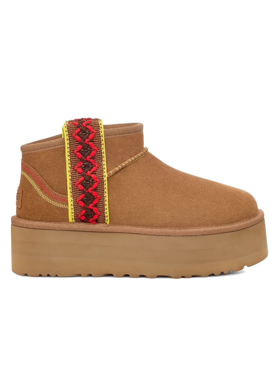 UGG Classic Ultra Mini Braid Platform Chestnut