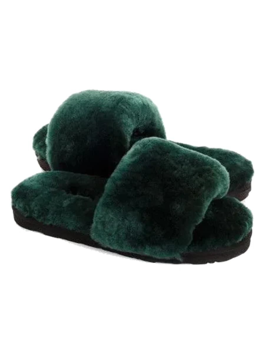 UGG Fluff Slide Slippers Dark Green