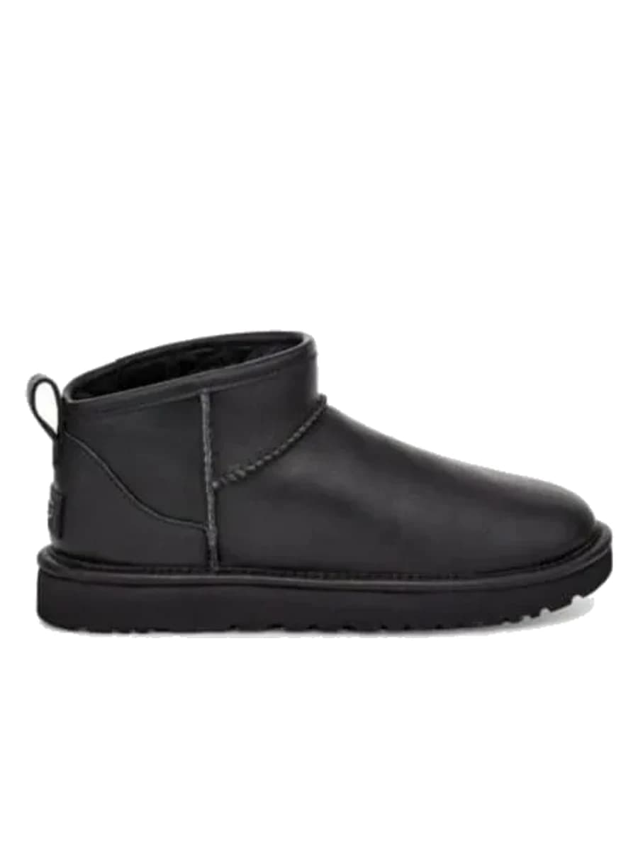 UGG Mens Classic Ultra Mini Leather Black